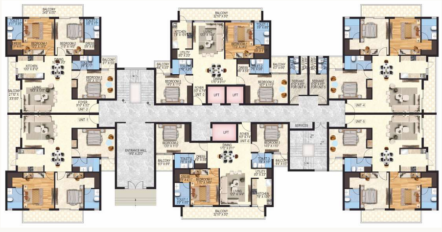 3 BHK Floor Plan
