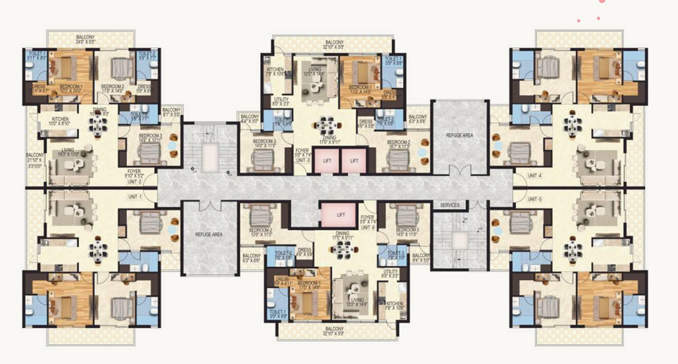 4.5 BHK Penthouse Floor Plan